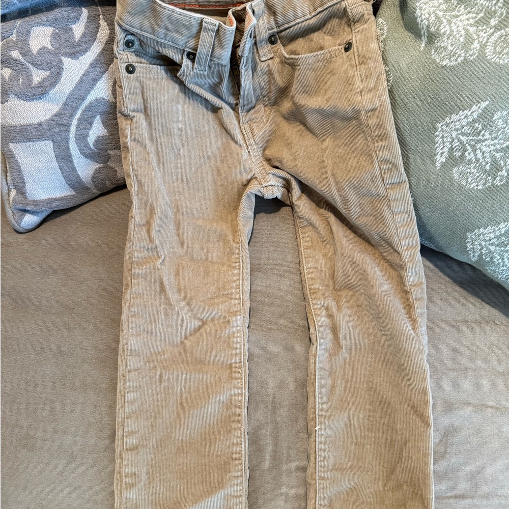 Crewcuts Beige Pants with Bright Orange Accents
